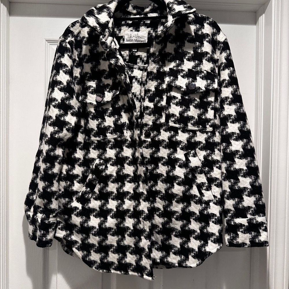 Black and White Houndstooth Jacket